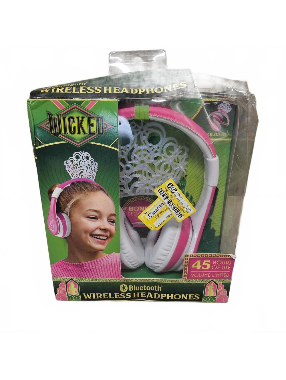 New Wicked Bluetooth Wireless Headphones Pink and White